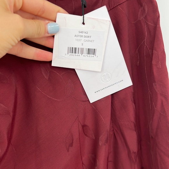 Sabina Musayev Aster Skirt in Garnet Small - Picture 9 of 11